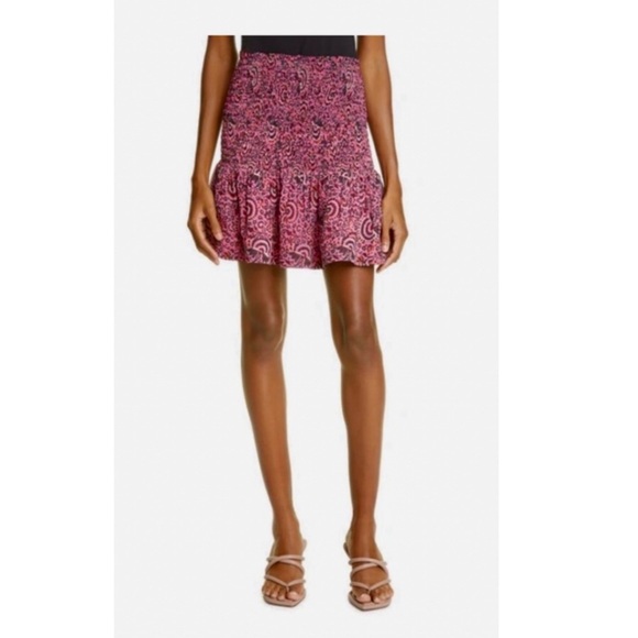 ALC Kade Mini Skirt in Pink Paisley. - Picture 1 of 5